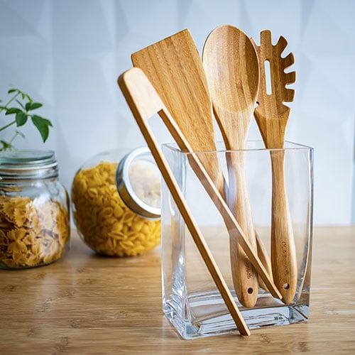 Bamboo Reusable Cooking Utensils set of 4 OLA Bamboo Canada