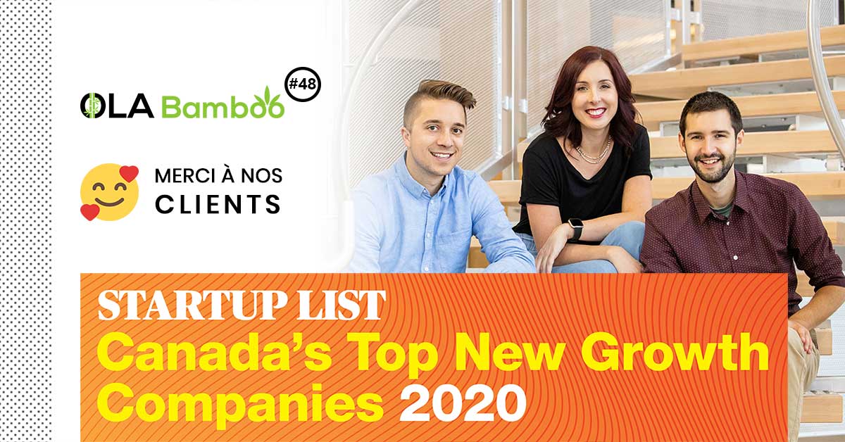 OLA Bamboo parmi les 50 Startups à la plus grande croissance au Canada