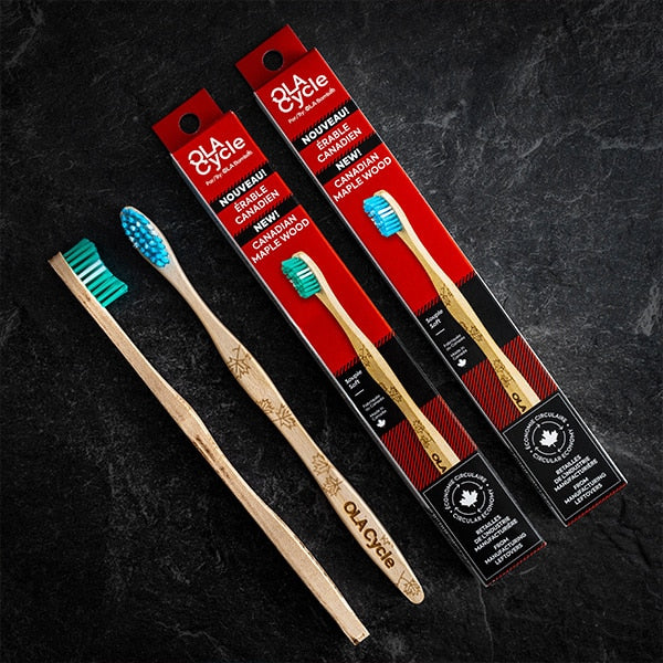 4-Pack maple wood toothbrush - OLA Cycle