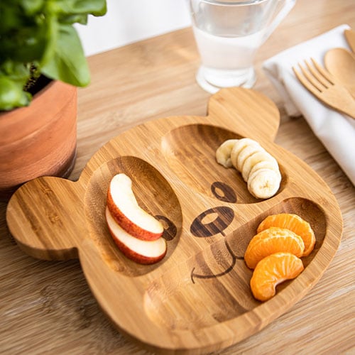 Bamboo plate for baby with Suction Base OLA Bamboo