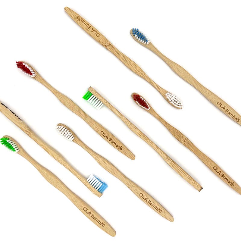 Economy pack of 8 bamboo toothbrushes